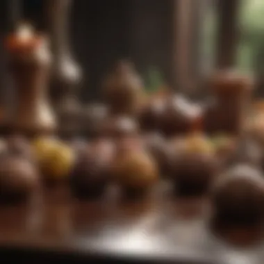 An artisan chocolatier showcasing an array of exotic chocolate flavors