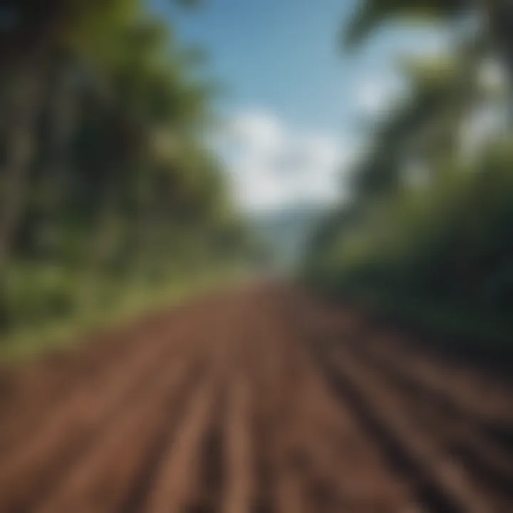 A stunning view of lush Indonesian cocoa plantations under a clear blue sky