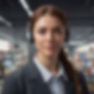 Enhanced Customer Support Customer assistance in a retail store highlighting service accessibility