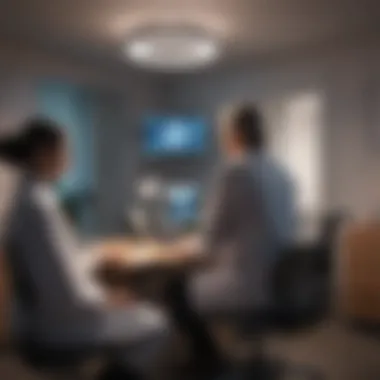 A patient consulting a doctor via telemedicine technology.