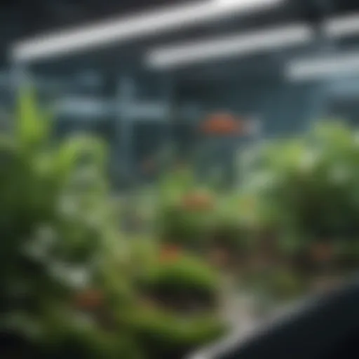 Aquaponic system showcasing plants and fish in harmony