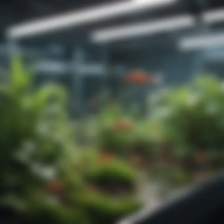 Aquaponic system showcasing plants and fish in harmony