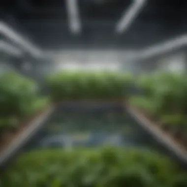 Market display of aquaponics products and produce