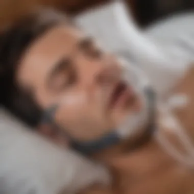 Patient using a CPAP machine for sleep therapy