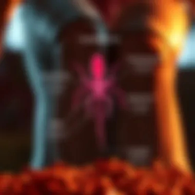 Diagram illustrating symptoms of candida overgrowth