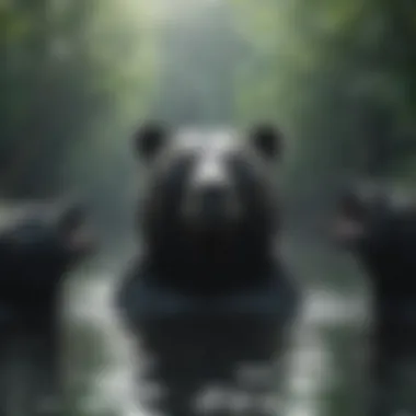 Artistic depiction of cultural practices involving bear bile.