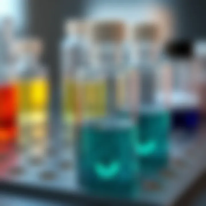 Illustration of the Bradford assay principle demonstrating protein binding to dye