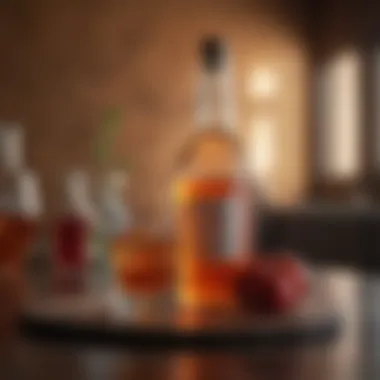 Modern Fermented Drinks An assortment of modern fermented drinks presented in an elegant setting.