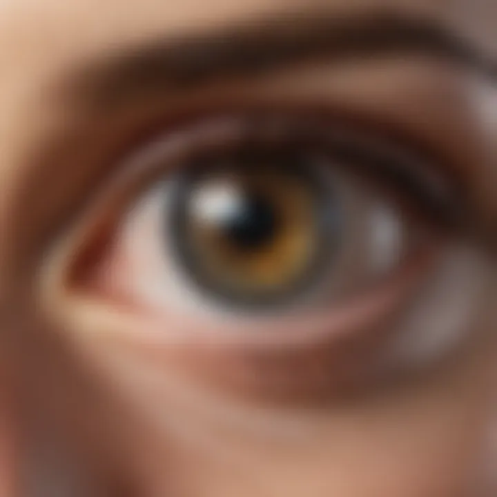 Diagram illustrating the anatomy of the eye affected by presbyopia
