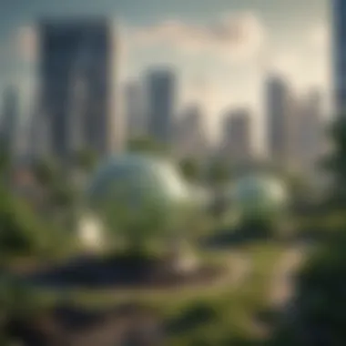 Green City and Renewable Energy Symbolic representation of a green city with renewable energy sources