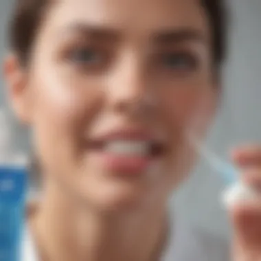 Evaluating Toothpaste Ingredients Dental professional examining toothpaste ingredients