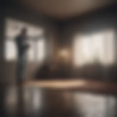 A person engaged in a video call, juxtaposed with an empty room.