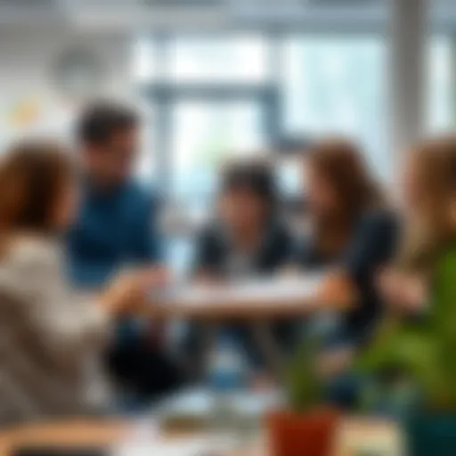 A collaborative group of educators discussing action research strategies