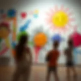 Colorful art pieces representing emotional expression