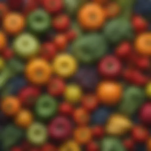 A vibrant assortment of fruits and vegetables rich in quercetin