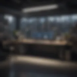 Ergonomic workstation design showcasing optimal layout and tools