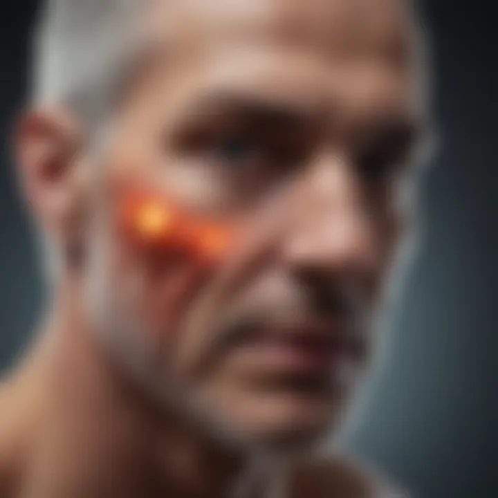 An abstract representation of the mind-body connection in pain perception.