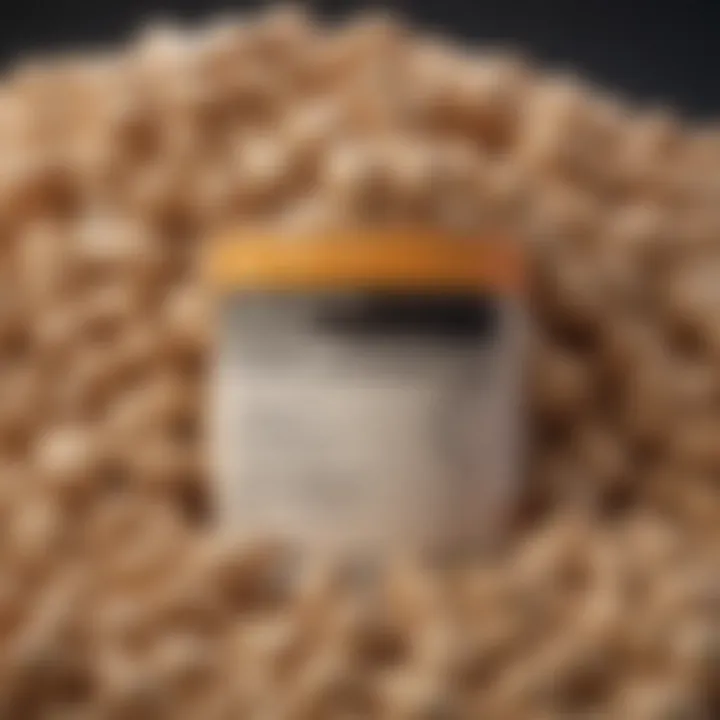 A close-up of a nutrient label showcasing the nutritional profile of a protein substitute.
