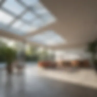 Natural Light Illuminating an Interior Space Interior view of a space illuminated by natural light from a glazing roof