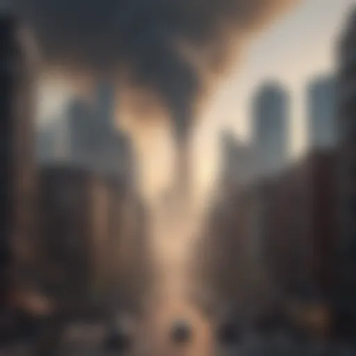 City skyline shrouded in smog