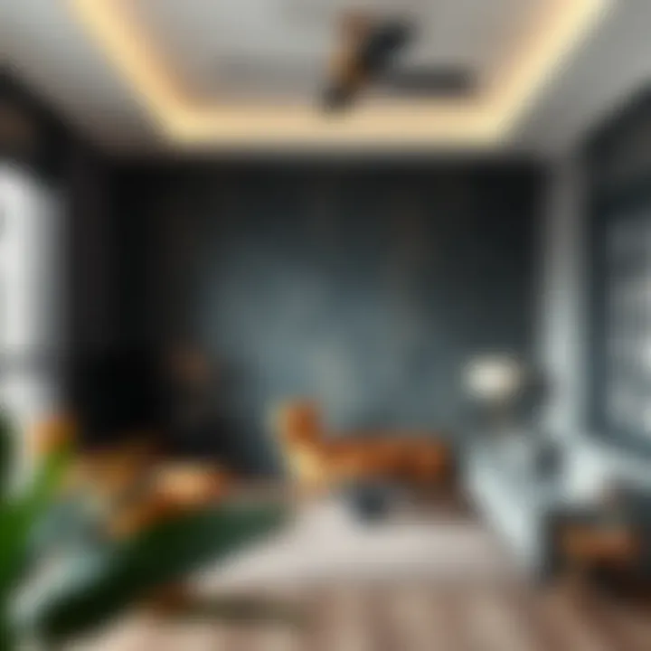 Modern Residential Interior Featuring Rubber Wall Covering Rubber wall covering in a modern residential interior