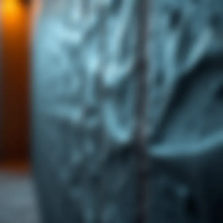 Textured Rubber Wall Covering Detail Close-up view of textured rubber wall covering