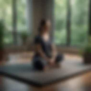 Mindful Strength: Meditation and Isometric Training A serene environment showcasing a meditation session combined with isometric exercises