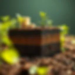 Illustration of carbon sequestration in soil layers