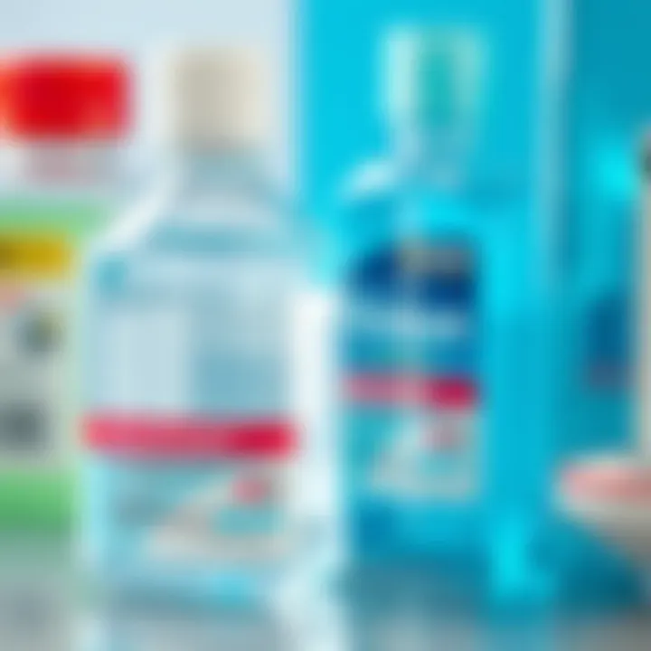 Ingredients in Triclosan Mouthwash Close-up of mouthwash ingredients