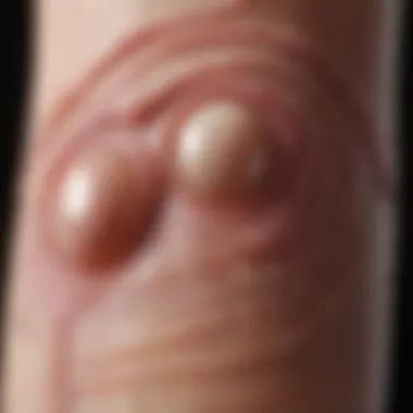 Skin Layers and Vesicular Formation Illustration of skin layers affected by vesicles