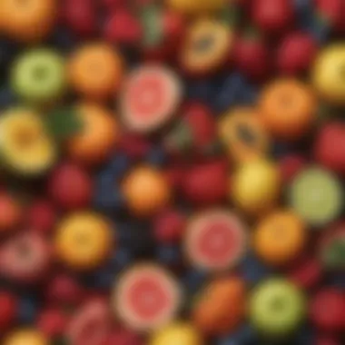 Vibrant Assortment of Cancer-Fighting Fruits Vibrant assortment of cancer-fighting fruits