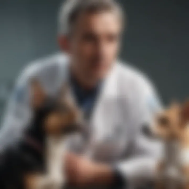 Pet owner consulting with a veterinarian