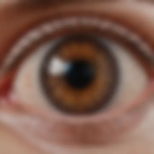 Detailed view of the eyelid anatomy highlighting the meibomian glands