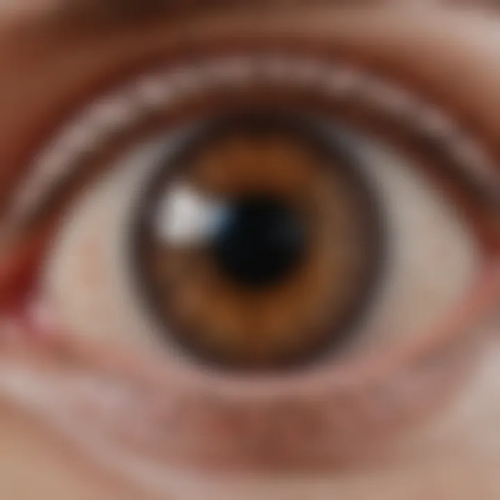 Detailed view of the eyelid anatomy highlighting the meibomian glands