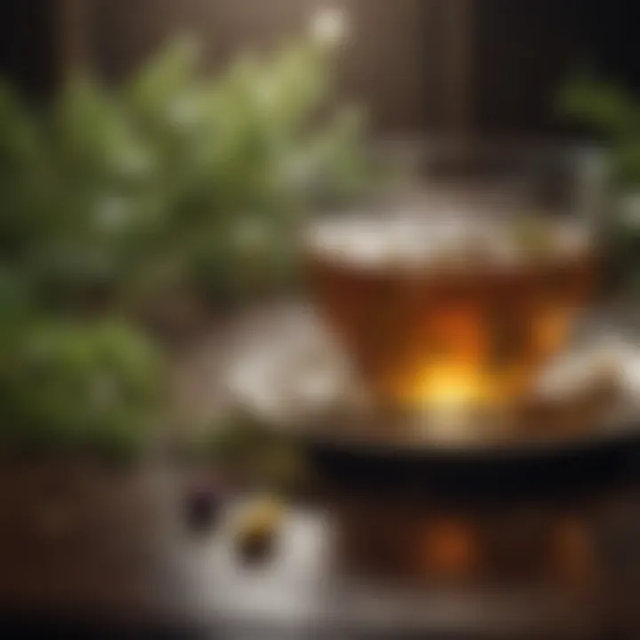 Herbal tea brewed from calming herbs