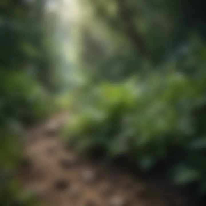 A serene landscape with lush green herbs