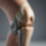 Cutaway view of advanced prosthetic knee technology