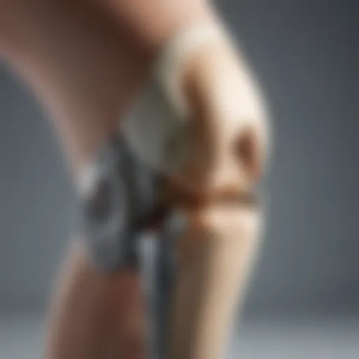 Cutaway view of advanced prosthetic knee technology