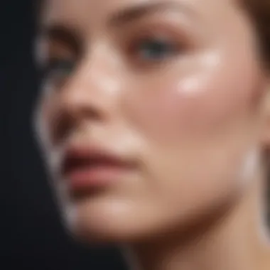 Importance of Hydration in Skin Care A close-up view of moisturized skin showcasing the importance of hydration