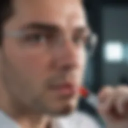 A detailed view of a laboratory technician conducting an HIV test.