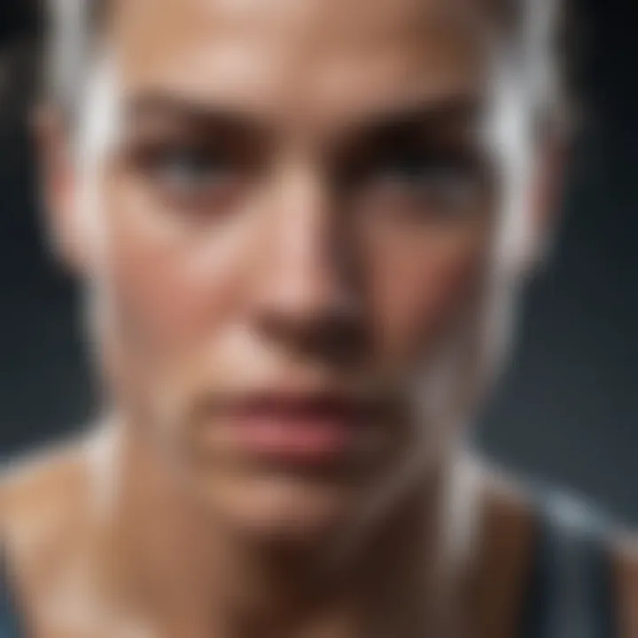 Close-up of an athlete's determined expression