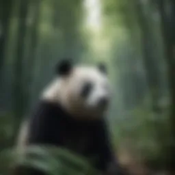 Bamboo forest habitat of giant pandas