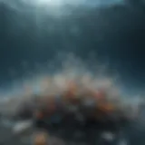 Illustration of microplastics in ocean water