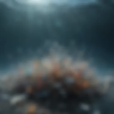 Illustration of microplastics in ocean water