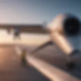 A drone inspecting an aircraft tail section