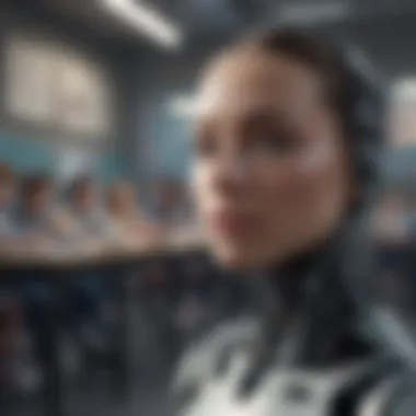 AI in Modern Classrooms A classroom integrating AI technology for enhanced teaching