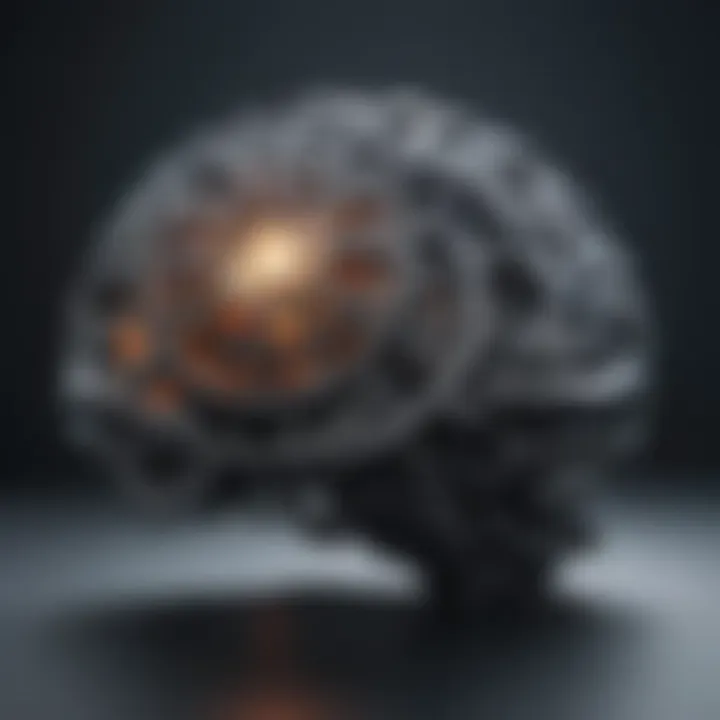 A brain icon with gears representing critical thinking and information literacy