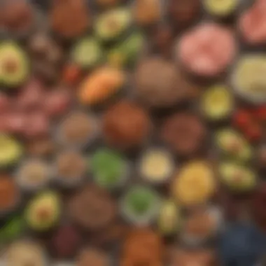 Healthy Fats and Low-Carb Options A vibrant assortment of keto-friendly foods highlighting healthy fats and low-carb options.