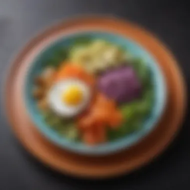 Colorful Modified Keto Plate A beautifully arranged plate showcasing a modified keto meal, rich in vegetables and protein.