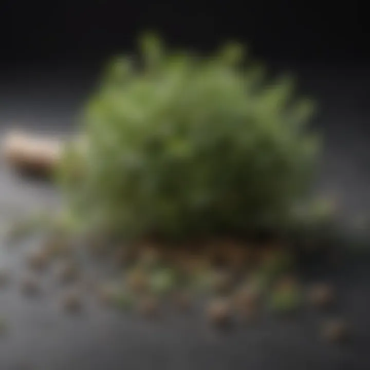 An artistic arrangement of dried oregano and herbal remedies emphasizing natural healing